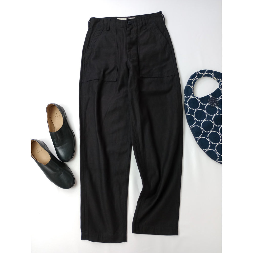 〈染〉THE SHINZONE ザ シンゾーン BAKER PANTS コットン ベイカー パンツ 黒 ブラック 34 【中古】