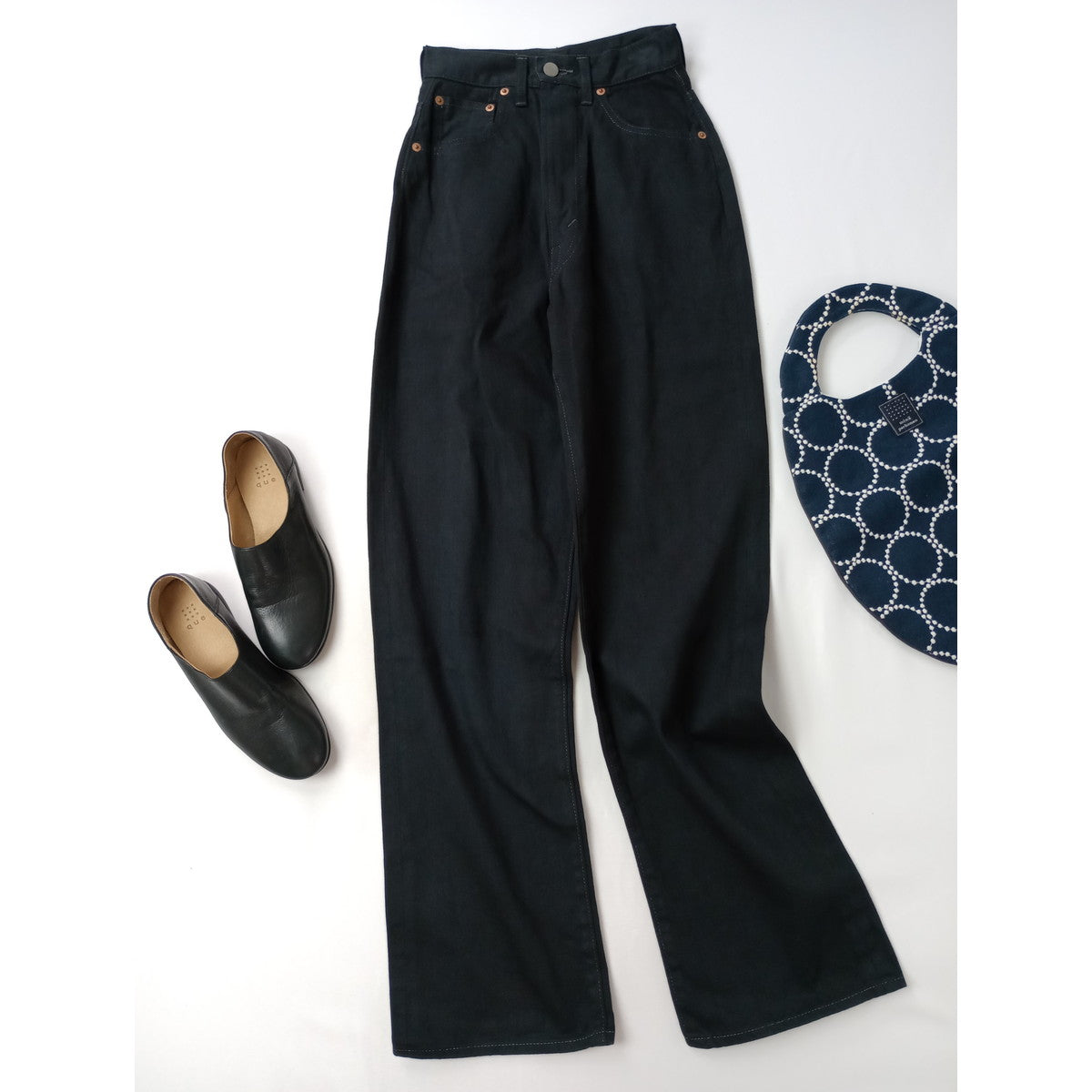 〈染〉ANATOMICA  アナトミカ  618  MARILYN SATEEN マリリン サテン コットン パンツ  黒 ブラック F