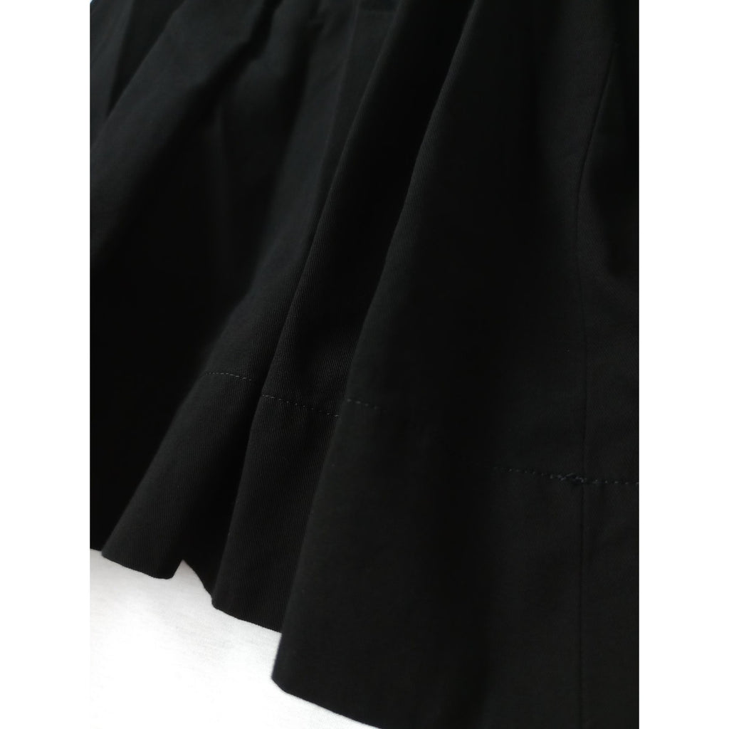 〈染〉MARGARET HOWELL  マーガレットハウエル  HIGH TWIST COTTON TWILL TROUSERS  コットン 綿 100％ ハーフパンツ 1 黒 ブラック【中古】