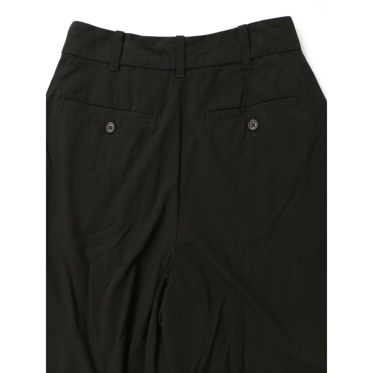 〈染〉MARGARET HOWELL  マーガレットハウエル  HIGH TWIST COTTON TWILL TROUSERS  コットン 綿 100％ ハーフパンツ 1 黒 ブラック【中古】