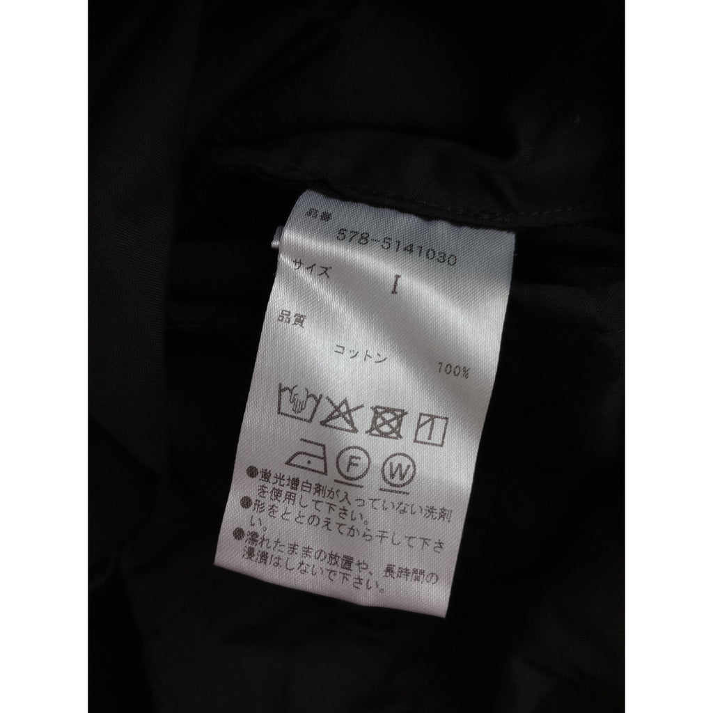 〈染〉MARGARET HOWELL  マーガレットハウエル  HIGH TWIST COTTON TWILL TROUSERS  コットン 綿 100％ ハーフパンツ 1 黒 ブラック【中古】