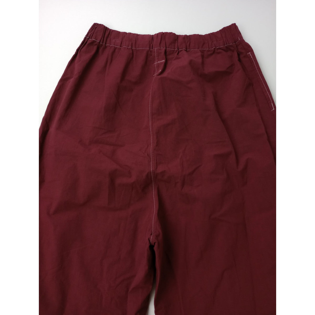 〈染〉Gauze # ガーゼ  ワイド イージー パンツ  ブルゴーニュ 【中古】