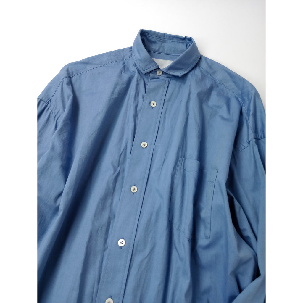 TICCA  ティッカ コットン 綿 100％ ロング 長袖  シャツ  ワンピース ブルー【中古】