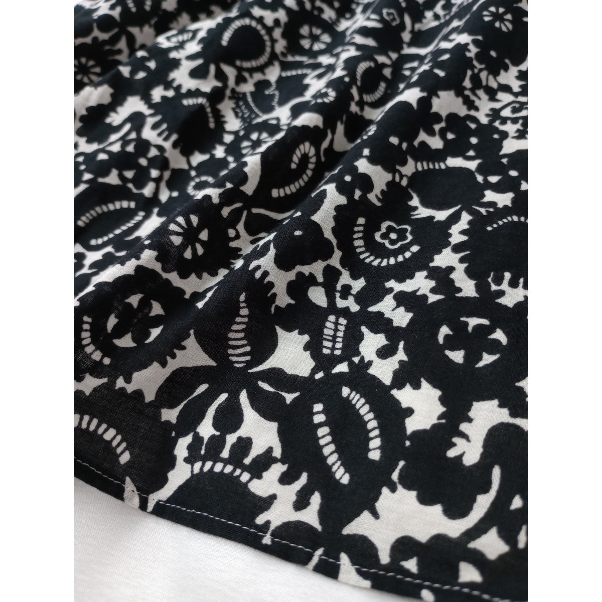 R&D.M.Co- オールドマンズテーラー MONO TRICK PRINT モノトリックプリント 長袖 シャツ ブラウス プルオーバー 白黒 【中古】