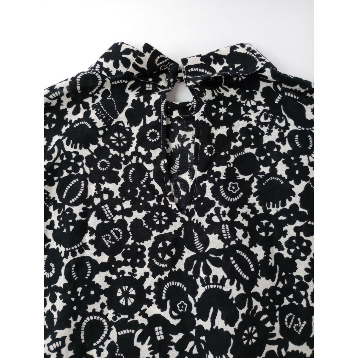 R&D.M.Co- オールドマンズテーラー MONO TRICK PRINT モノトリックプリント 長袖 シャツ ブラウス プルオーバー 白黒 【中古】