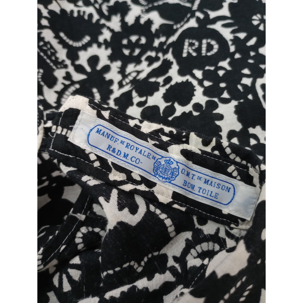 R&D.M.Co- オールドマンズテーラー MONO TRICK PRINT モノトリックプリント 長袖 シャツ ブラウス プルオーバー 白黒 【中古】