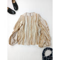 新品 AKIRA NAKA アキラナカ Marble drape sleeve PO BE マーブルプリント シャツ ブラウス トップス ベージュ 2