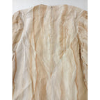 新品 AKIRA NAKA アキラナカ Marble drape sleeve PO BE マーブルプリント シャツ ブラウス トップス ベージュ 2