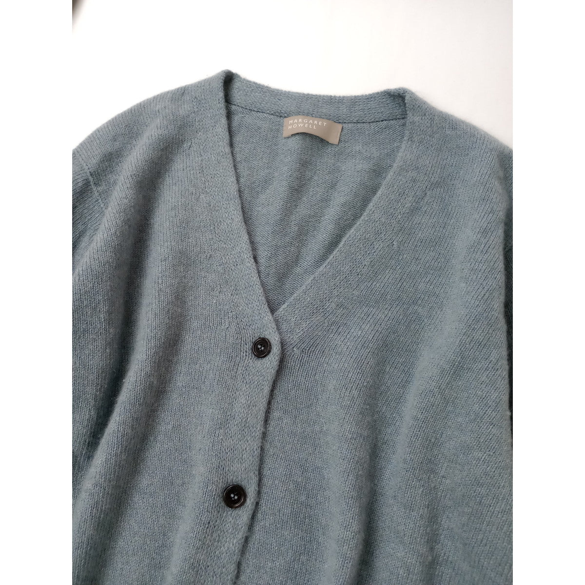 MARGARET HOWELL マーガレットハウエル カシミヤ コットン ニットカーディガン ブルー  【中古】