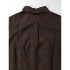 MARGARET HOWELL マーガレットハウエル YARN DYE LINEN COTTON エドモントンシャツ リネン コットン 半袖 シャツ ブラウス  トップス ダークブラウン 2【中古】