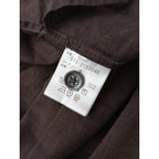 MARGARET HOWELL マーガレットハウエル YARN DYE LINEN COTTON エドモントンシャツ リネン コットン 半袖 シャツ ブラウス  トップス ダークブラウン 2【中古】