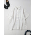 MARGARET HOWELL マーガレットハウエル SHIRTING LINEN リネン 麻 100％ 半袖 シャツ ブラウス 白 ホワイト 【中古】