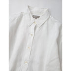 MARGARET HOWELL マーガレットハウエル SHIRTING LINEN リネン 麻 100％ 半袖 シャツ ブラウス 白 ホワイト 【中古】