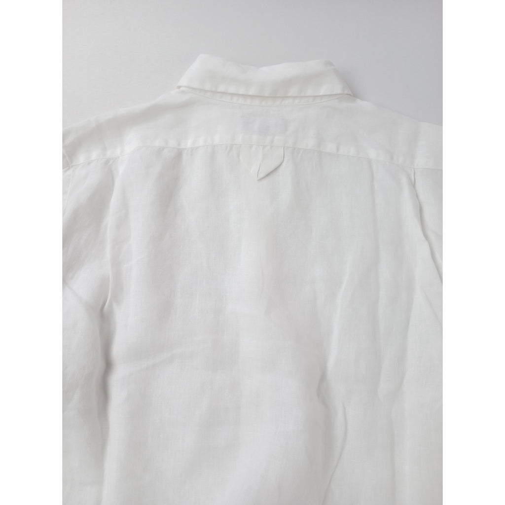 MARGARET HOWELL マーガレットハウエル SHIRTING LINEN リネン 麻 100％ 半袖 シャツ ブラウス 白 ホワイト 【中古】