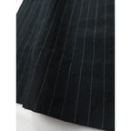 MARGARET HOWELL マーガレットハウエル ウール リネン ストライプ パンツ 黒 ブラック 1 【中古】
