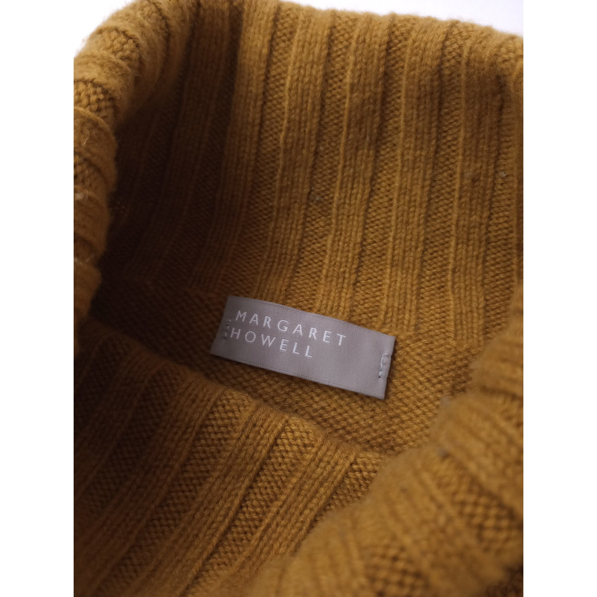 MARGARET HOWELL マーガレットハウエル WIDE ROLL NECK KNIT カシミヤ 100％ ワイド ロールネック ニット セーター マスタード  イエロー 2 (11M＋1187)【中古】