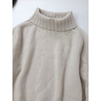 MARGARET HOWELL マーガレットハウエル WIDE ROLL NECK KNIT カシミヤ 100％ ワイド ロールネック ニット セーター アイボリー 2 (11M＋1184)【中古】