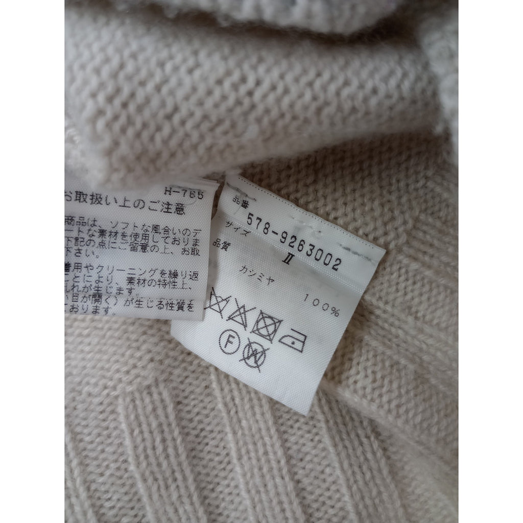 MARGARET HOWELL マーガレットハウエル WIDE ROLL NECK KNIT カシミヤ 100％ ワイド ロールネック ニット セーター アイボリー 2 (11M＋1184)【中古】