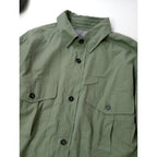 25SS MARGARET HOWELL マーガレットハウエル COTTON TWILL SHIRTING コットン 綿 100％ シャツ カーキ メンズ 【中古】
