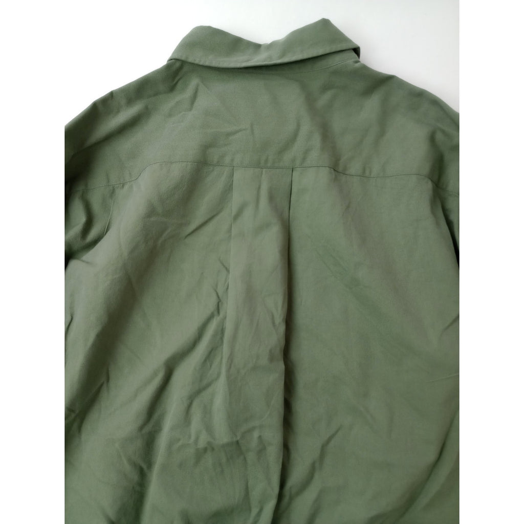 25SS MARGARET HOWELL マーガレットハウエル COTTON TWILL SHIRTING コットン 綿 100％ シャツ カーキ メンズ 【中古】