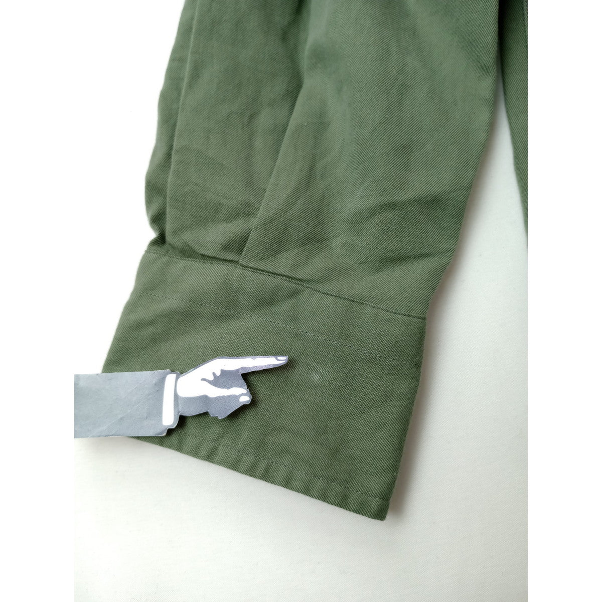 25SS MARGARET HOWELL マーガレットハウエル COTTON TWILL SHIRTING コットン 綿 100％ シャツ カーキ メンズ 【中古】