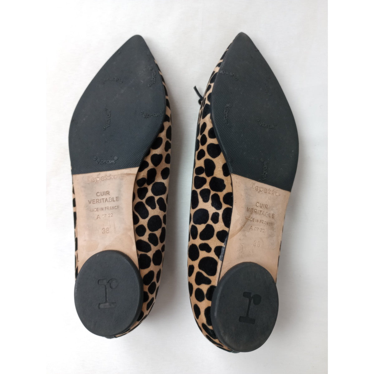Repetto  レペット  レオパード  フラット パンプス 靴  38   【中古】