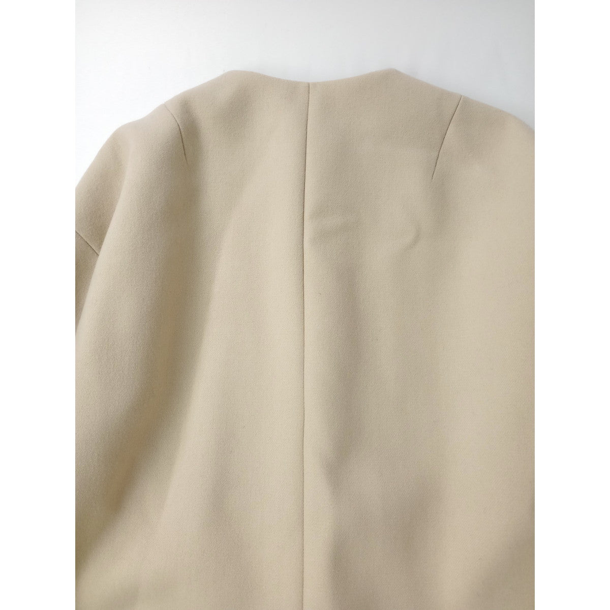 YLEVE イレーヴ ウール 毛 100％ ノーカラー ロングコート  ライトベージュ 0 (11M＋1196)【中古】