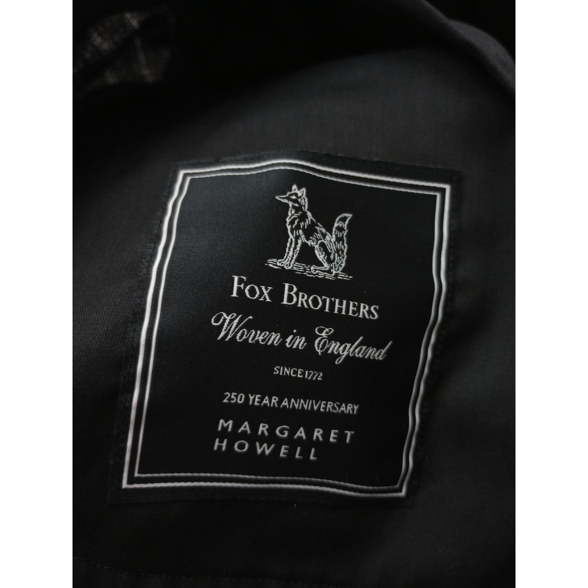 MARGARET HOWELL × FOX BROTHERS マーガレットハウエル   ストライプ  ウール  毛 100％ トラウザー パンツ 黒 ブラック 2 【中古】