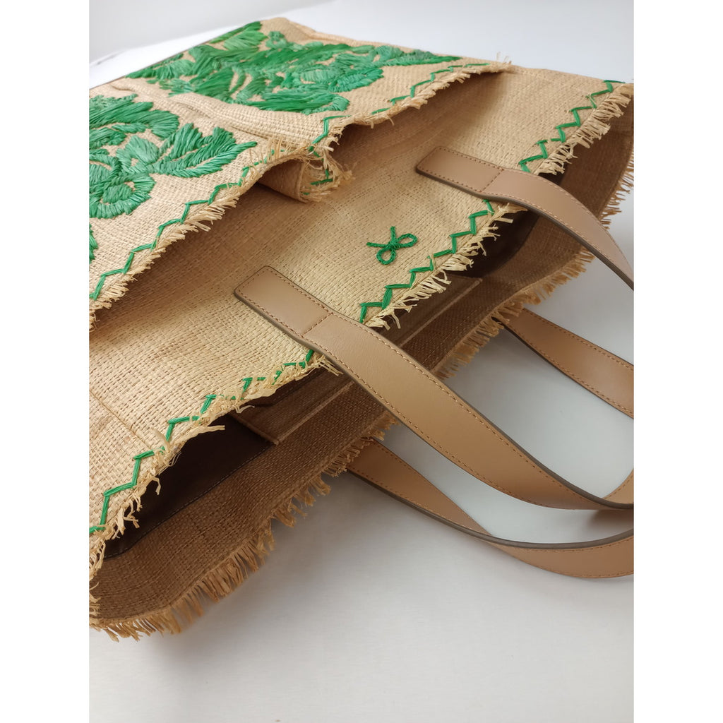 ANYA HINDMARCH アニヤハインドマーチ CAPABILITY NEVIS STRAW WEAVE かごバッグ グリーン 【中古】