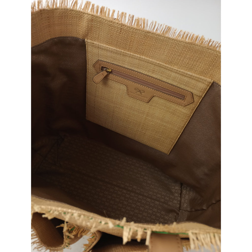 ANYA HINDMARCH アニヤハインドマーチ CAPABILITY NEVIS STRAW WEAVE かごバッグ グリーン 【中古】