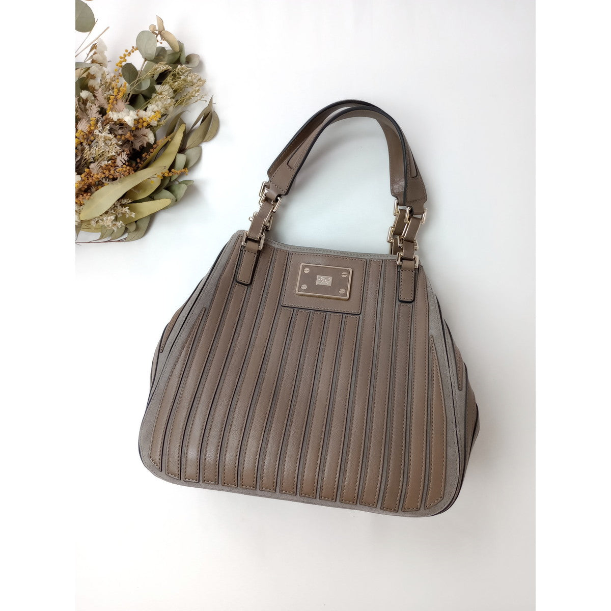 ANYA HINDMARCH アニヤハインドマーチ BELVEDERE SMALL ベルヴェデーレ 2WAY ショルダーバッグ グレージュ ベージュ 【中古】
