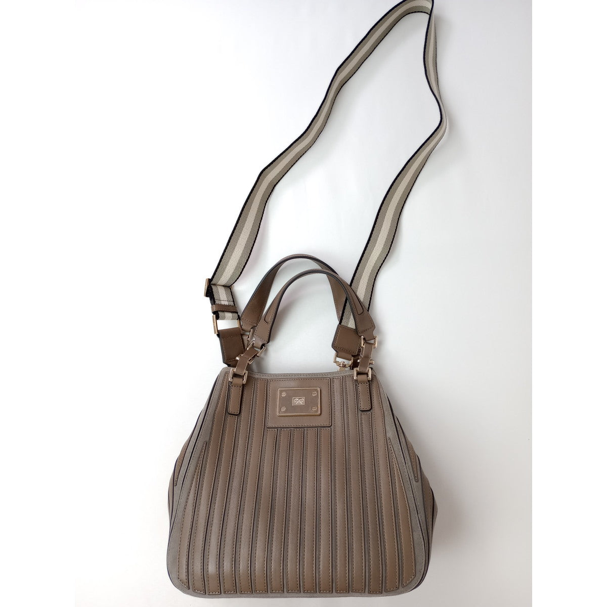 ANYA HINDMARCH アニヤハインドマーチ BELVEDERE SMALL ベルヴェデーレ 2WAY ショルダーバッグ グレージュ ベージュ 【中古】