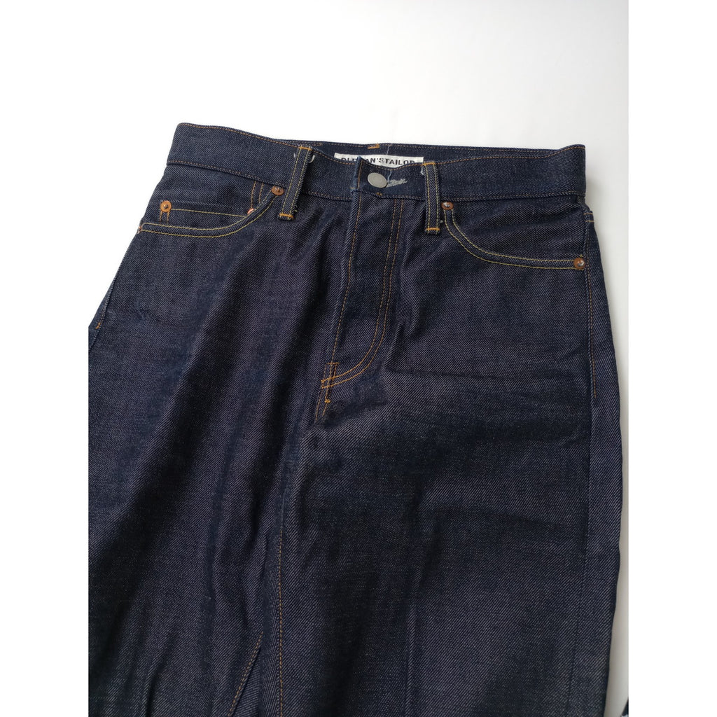 R&D.M.Co- オールドマンズテーラー デニムパンツ ボウタイレザーパッチ ネイビー 【中古】