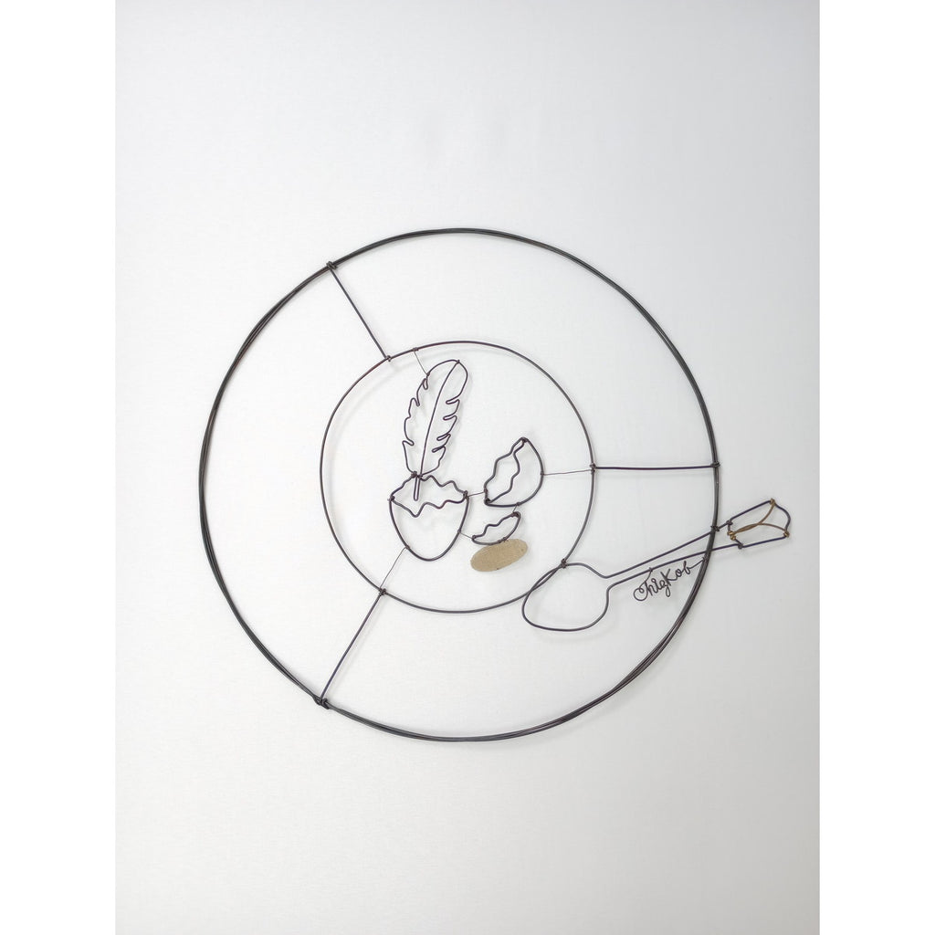 小林 千鶴 Chizu Kobayashi ワイヤーアート  グレー 【中古】