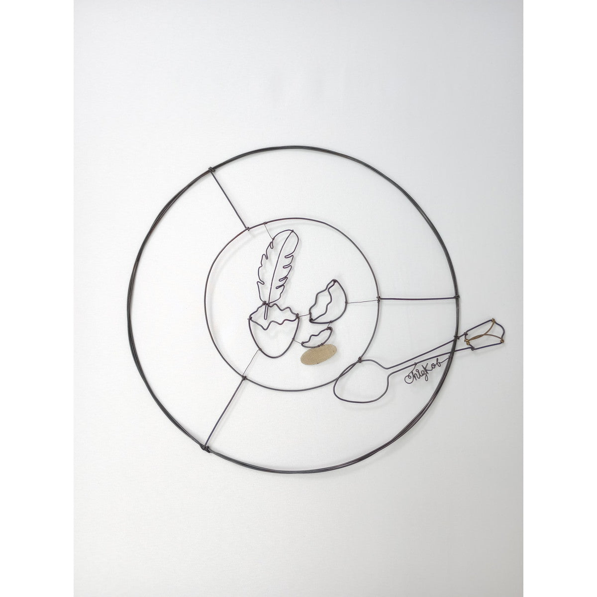 小林 千鶴 Chizu Kobayashi ワイヤーアート  グレー 【中古】