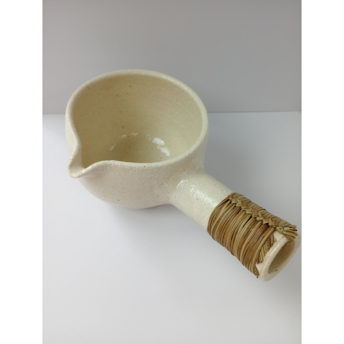 十場あすか 耐熱 片手鍋  アイボリー 【中古】