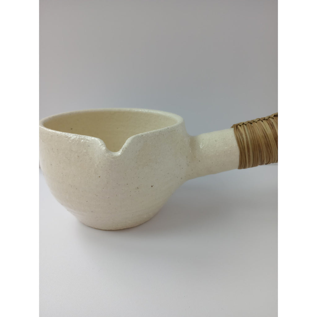 十場あすか 耐熱 片手鍋  アイボリー 【中古】