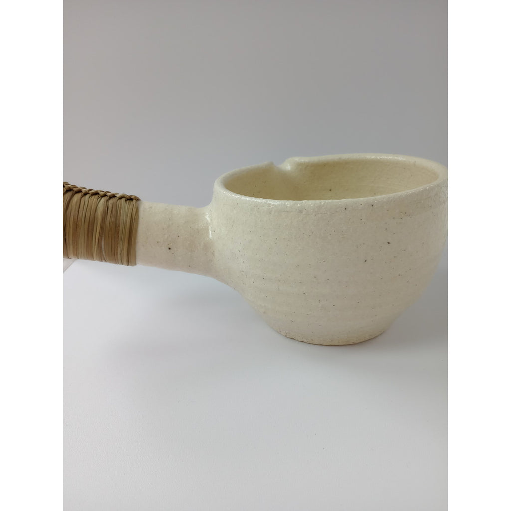 十場あすか 耐熱 片手鍋  アイボリー 【中古】