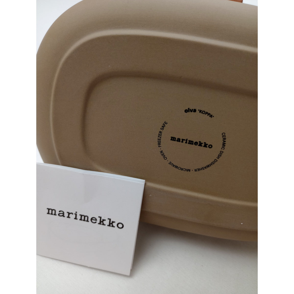 新品 マリメッコ marimekko Oiva Koppa オイヴァセラミックバスケット 食器 レザーハンドル