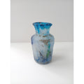 熊谷峻  ガラス  花器 花瓶  ブルー 【中古】