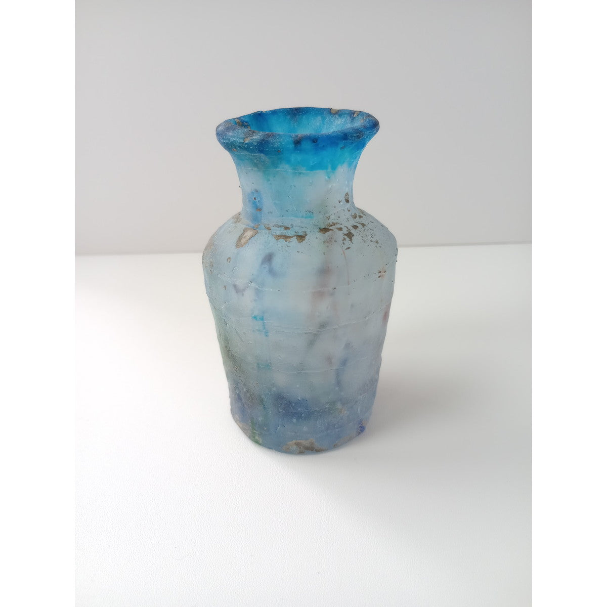 熊谷峻  ガラス  花器 花瓶  ブルー 【中古】