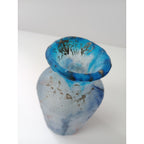 熊谷峻  ガラス  花器 花瓶  ブルー 【中古】