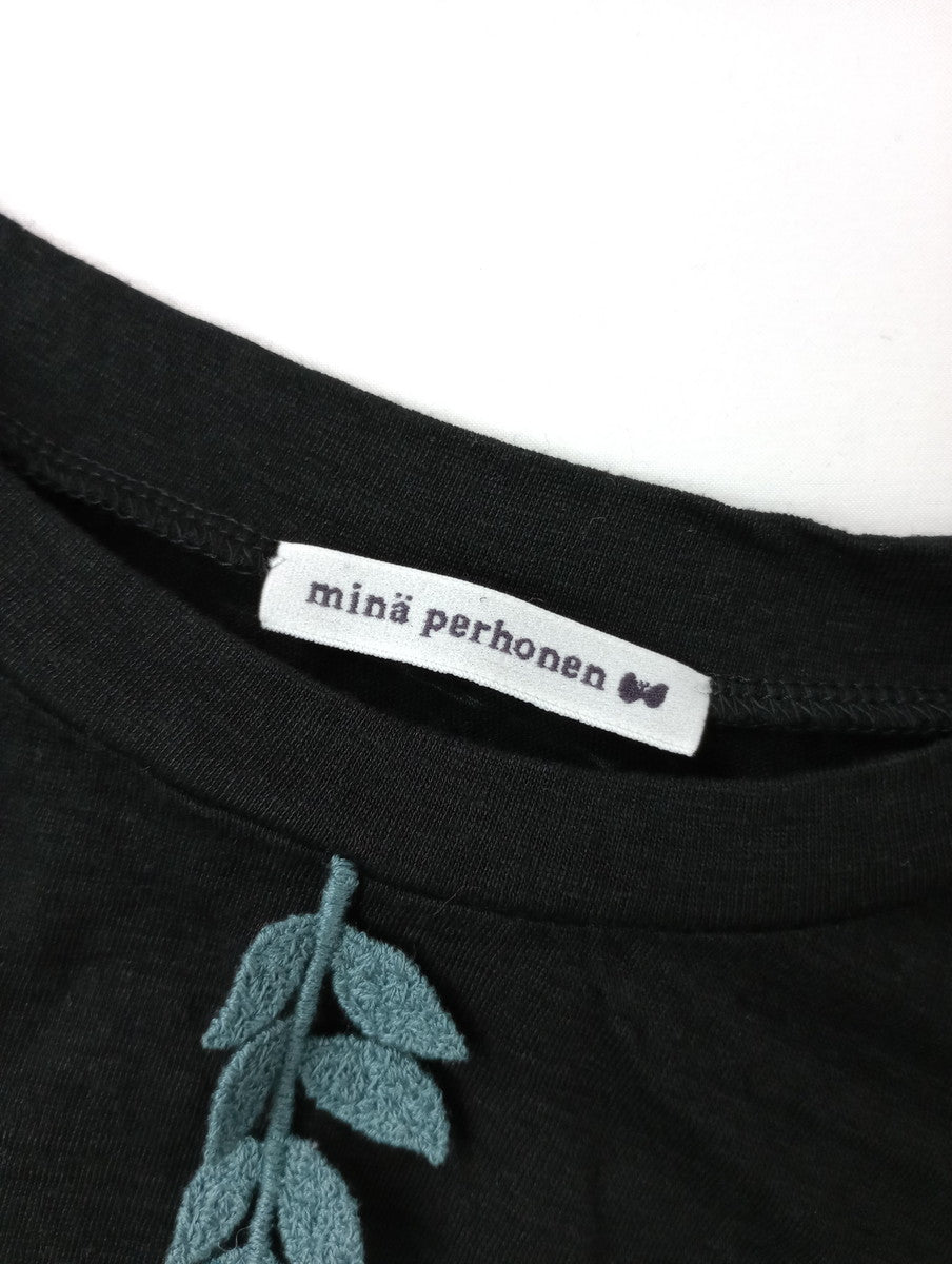 mina perhonen ミナペルホネン humming days ハミング デイズ  カットソー トップス 黒 ブラック 【中古】