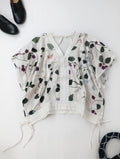 新品 ASEEDONCLOUD アシードンクラウド Holy island blouse -Tree worship print- 0 S 白