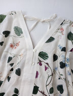 新品 ASEEDONCLOUD アシードンクラウド Holy island blouse -Tree worship print- 0 S 白