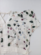 新品 ASEEDONCLOUD アシードンクラウド Holy island blouse -Tree worship print- 0 S 白