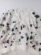 新品 ASEEDONCLOUD アシードンクラウド Holy island blouse -Tree worship print- 0 S 白