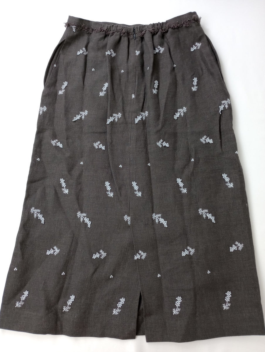 新品 25SS  kijinokanosei キジノカノウセイ mimosa ミモザ リネン 麻 100％ ロング スカート グレー