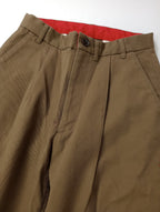 Permanent Age パーマネントエイジ コットン 綿 混 タックパンツ ブラウン  1  【中古】
