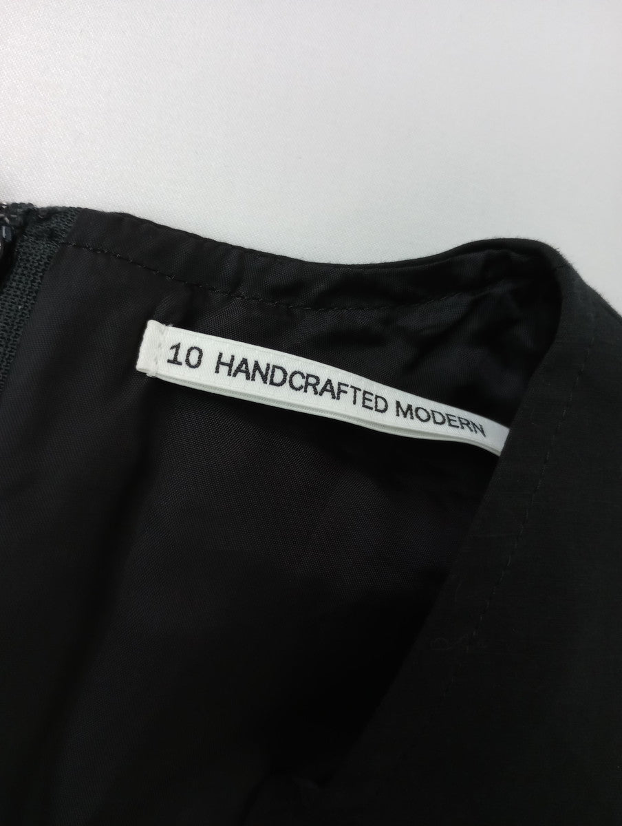 TENNE HANDCRAFTED MODERN テンハンドクラフテッドモダンリネン コットン ノースリーブ マーメイド ロング ドレス ワンピース 黒 ブラック 【中古】